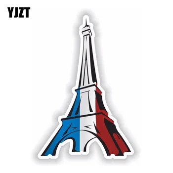 

YJZT 14.4CM*9.3CM Creative Tour Eiffel Paris France Flag Decal PVC Car Sticker 6-1930