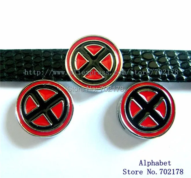 

Xmen SL239-5 Wholesale 50pcs 8mm zinc alloy slide Charm DIY Accessories Fit 8mm Pet Collar wristband