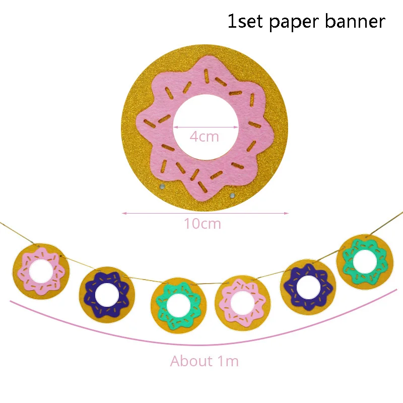 Вечерние одноразовые столовые приборы для пончиков, 1 набор, тропические вечерние принадлежности, пончики, гирлянда, тарелка, салфетка, декор для свадьбы, дня рождения - Цвет: 1set banner
