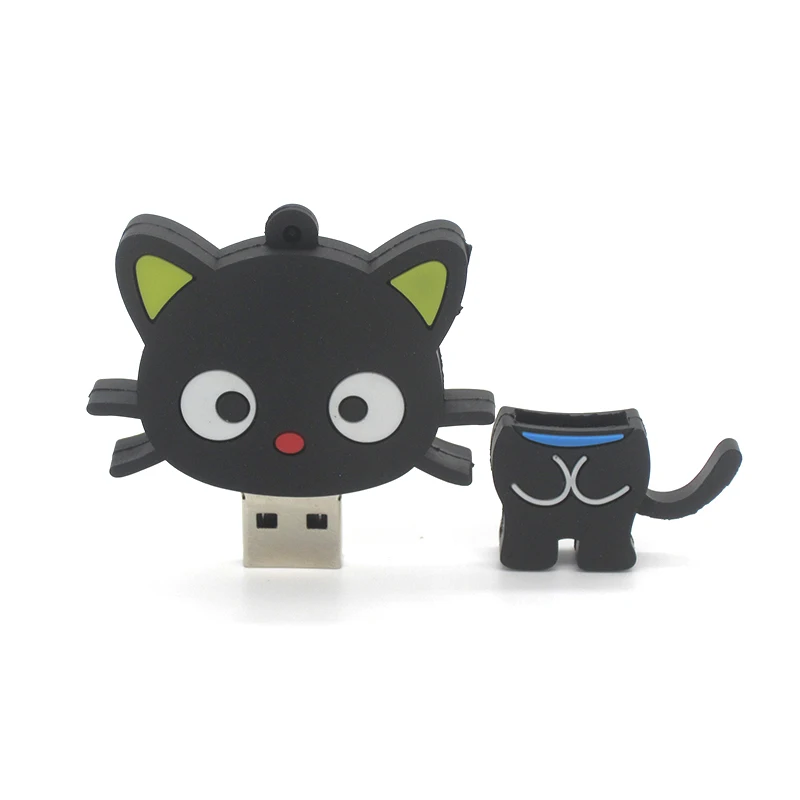 Cartoon cute black cat usb flash drive pen drive real capacity 64GB pendrive 32GB 16GB 8GB 4GB memory stick U Disk Hot girl gift