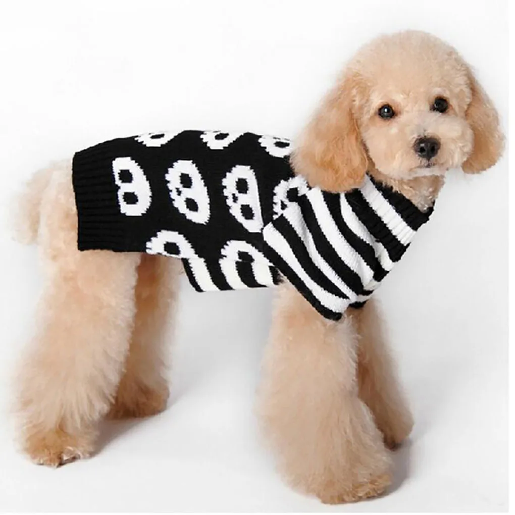 Buy Pet Puppy Dog Sweaters Skeleton Black White Stripe