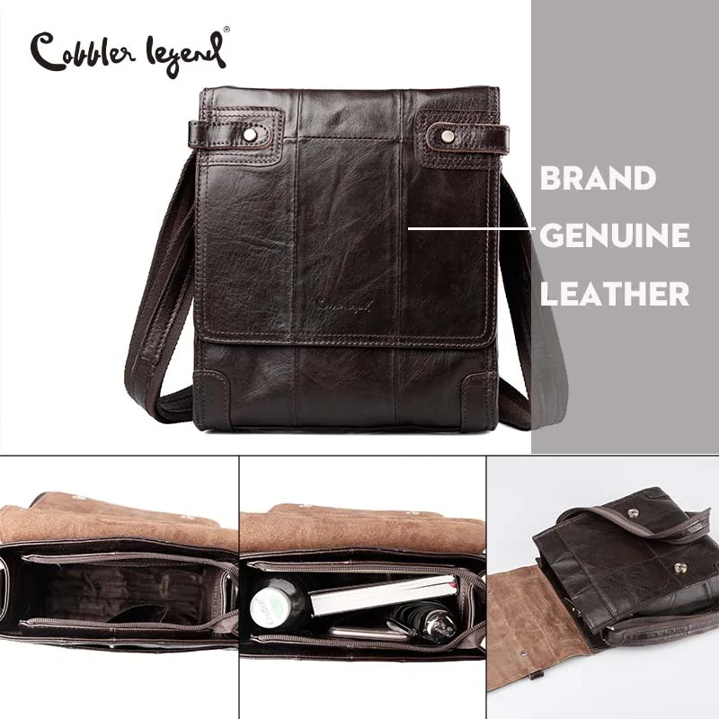 Cobbler Legend Новое поступление мужская сумка с клапаном из натуральной кожи