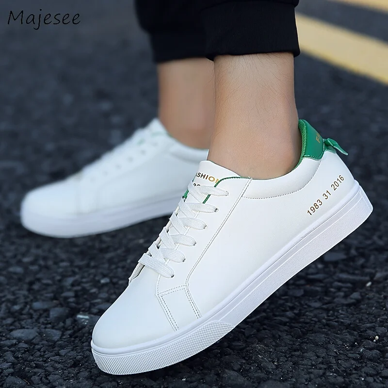 Мужская Вулканизированная обувь модная универсальная классическая белая мужская обувь высокого качества на нескользящей шнуровке в Корейском стиле