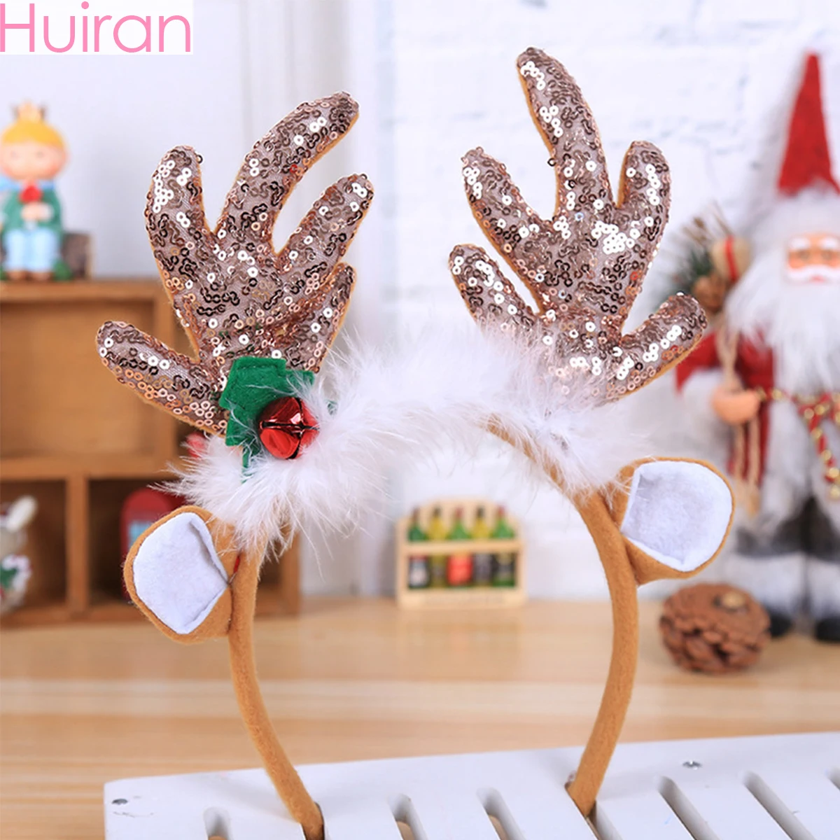 

HUIRAN Merry Christmas Sequins Headband 2019 Christmas Ornaments Xmas Decooration Christmas Party Happy New Year 2020 Cristmas
