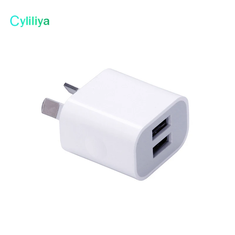 Cyliliya 10 шт. белый двойной интерфейс 5 в 2A AU вилка USB настенное зарядное устройство Блок питания для путешествий универсальный для смартфона