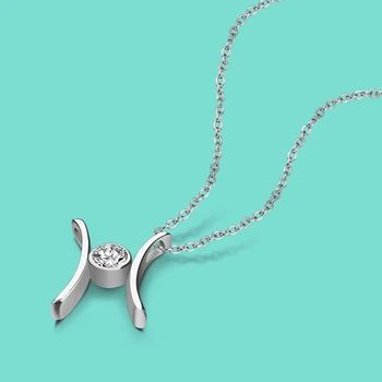 

Chic Girl Silver Jewelry 925 Sterling Silver Necklace Constellation Series Gemini Pendant Design Solid Silver Wave Chain bijoux