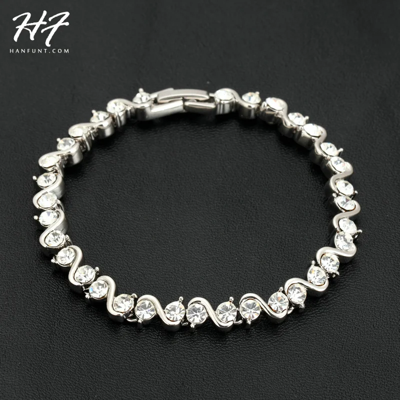 Высокое качество H040 Римский верв серебряный цвет браслет ювелирные изделия австрийский кристалл горячая распродажа