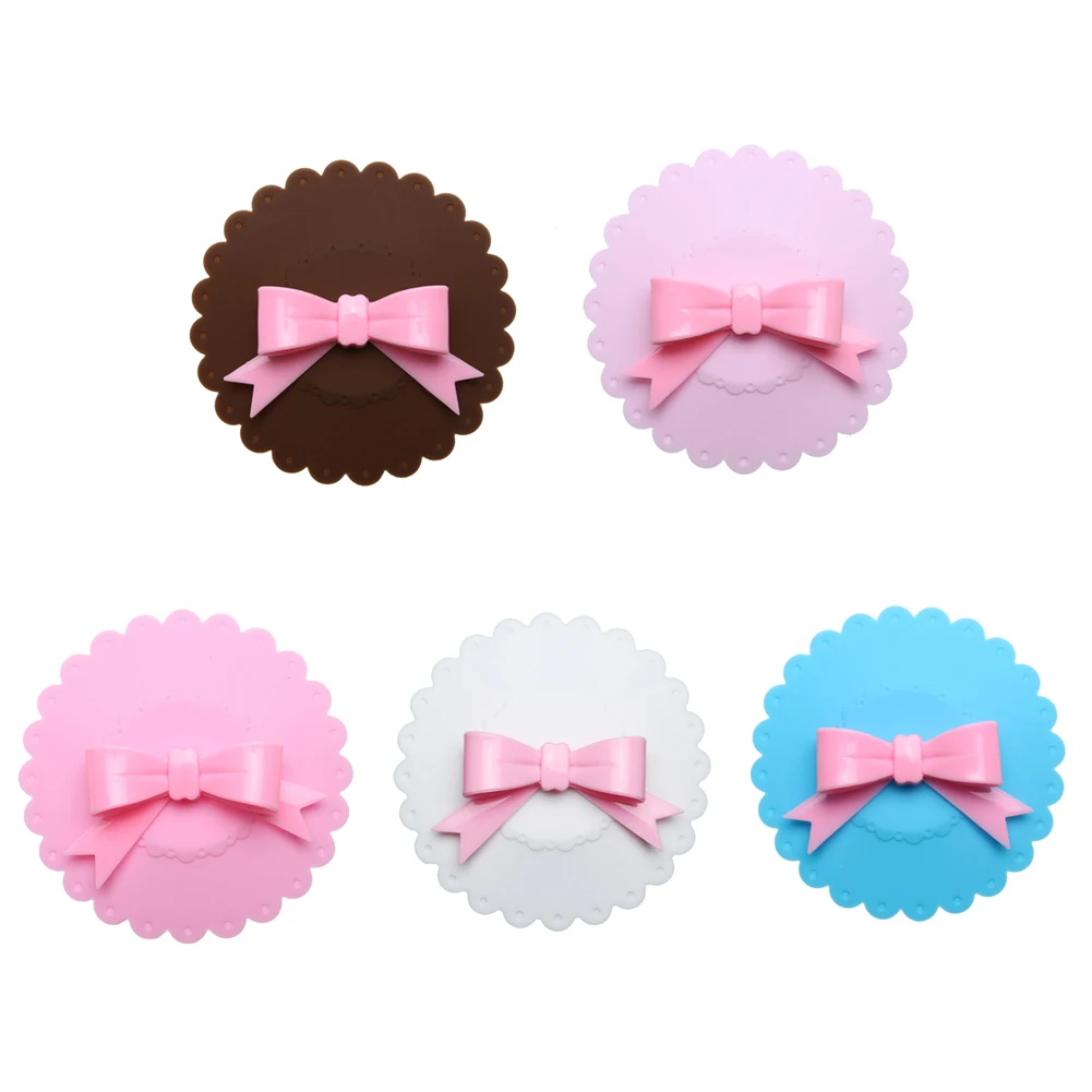 

Bowknot Dustproof Reusable Cup Lid Silicone Tea Cup Cover Seal Cover cup Lid Cup Vasos De Plastico Suction Seal Cap Gifts
