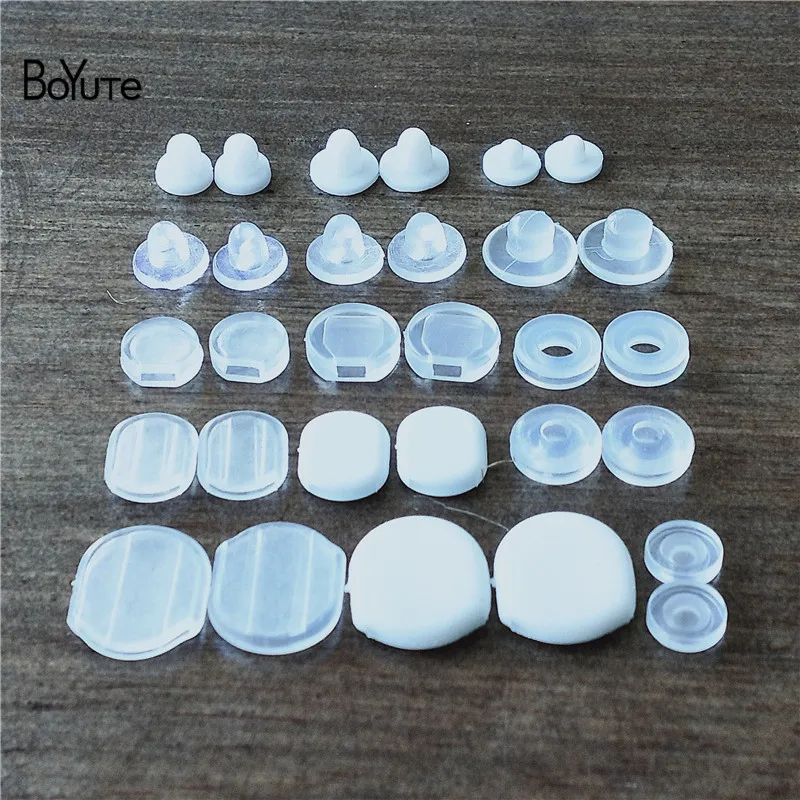 BoYuTe Wholesale White Transparent Soft Silicone Anti-Pain Ear Clip Pad Earrings Accessories DIY Jewelry Findings Components (8)