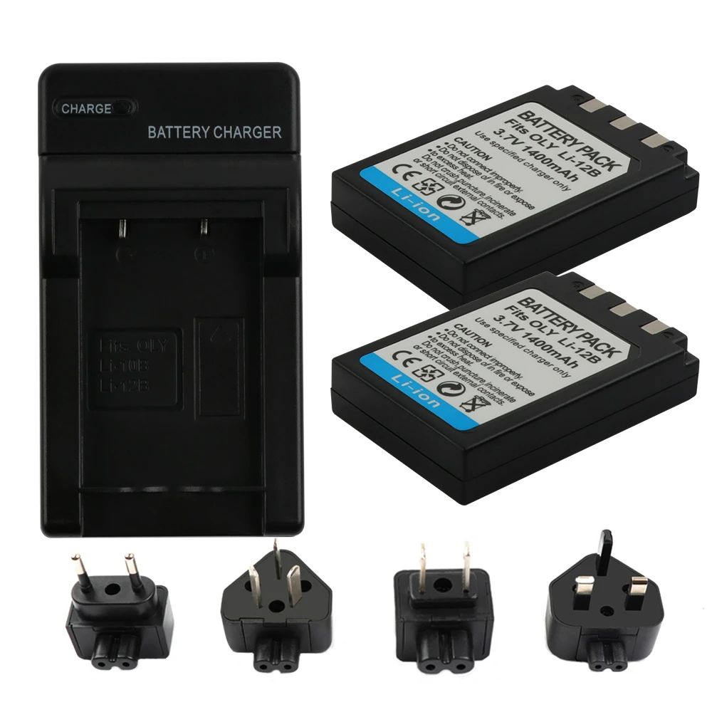 

2PCS Li-10B Li10B Li 10B Li-12B Li12B Li 12B Battery+1Port Battery charger LED For Olympus C-50/6070/470/5000/7000 Mju 20 25 L15