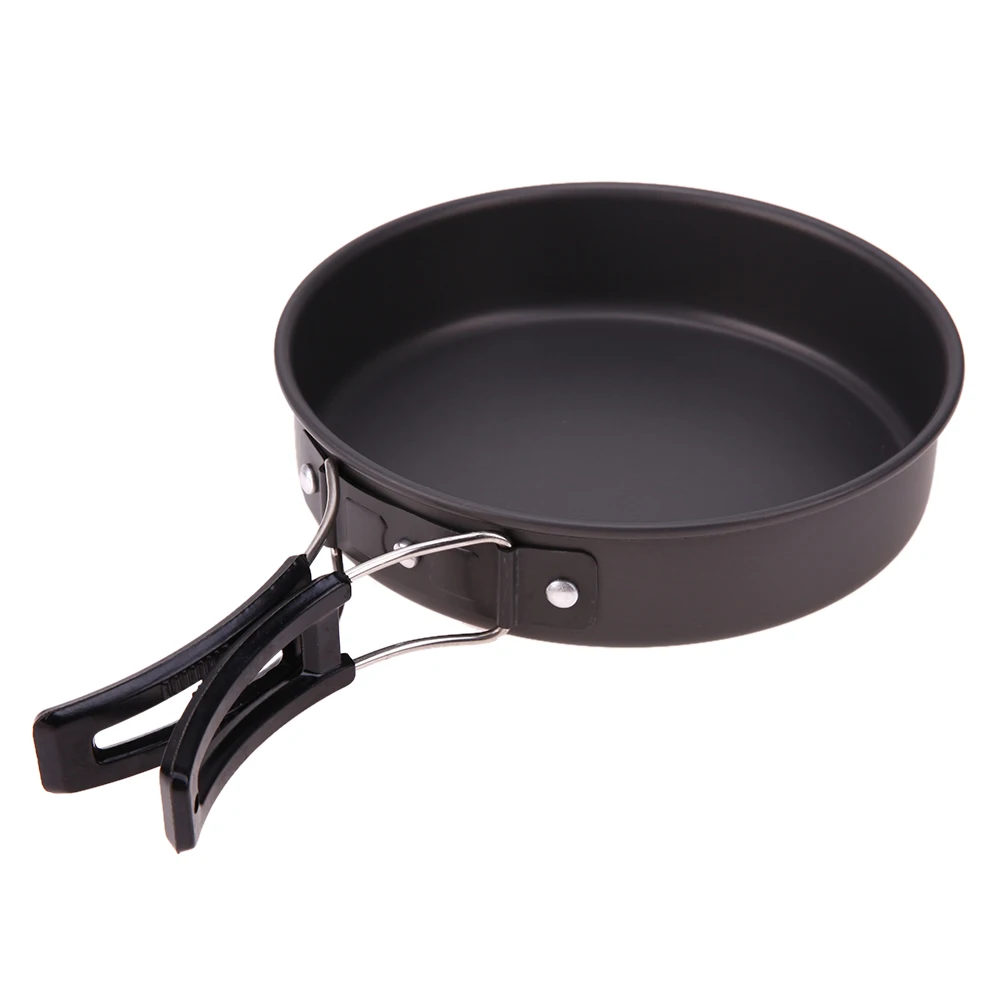 Camping al aire libre de utensilios de cocina de aluminio de aleación de senderismo Picnic utensilios de cocina tazón olla Pan conjunto de vajilla cubiertos utensilios juego de Picnic
