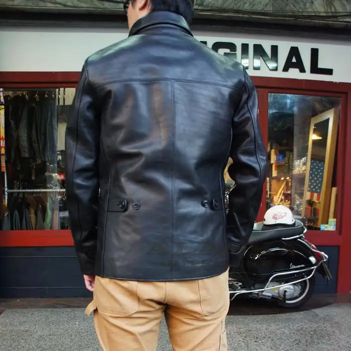 Free shipping.Brand classic brakeman horseskin leather coat,mens genuine leather Jackets,quality leather jacket.sales.slim men's genuine leather coats & jackets with hood