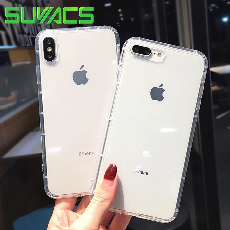 

SUYACS Transparent Simple Case For iPhone XS MAX XR X 6 6S 7 8 Plus TPU Soft Fashion Protector Phone Back Cover Case Coque