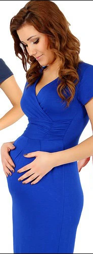 Новая мода v-образным вырезом короткий рукав карандаш вечерние коктейльные женские платья размер S-XXL - Цвет: Синий
