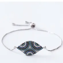 Золотая, серебряная цепочка микро pave cz веревка кубического циркония отрегулированный Плетеный браслет браслеты глаз hfg3r талисманы для женщин