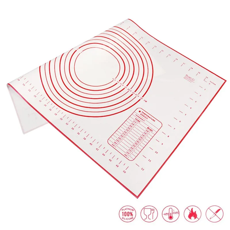 40*60 см Большой размер силиконового коврик для выпечки, прикрепить весы коврик для замеса теста, антипригарный силиконовый коврик для выпечки