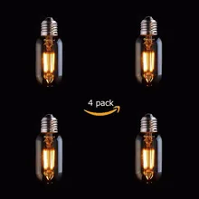 Vintage LED Filament Light Bulb,4W 2200K,Gold Tint,Edison T45 Tubular Style,Decorative Lighting,Dimmable