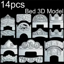 Cheap 14pcs Bed 3d model STL relief for cnc STL format frame Bed 3d Relief Model STL Router 3 axis Engraver ArtCam