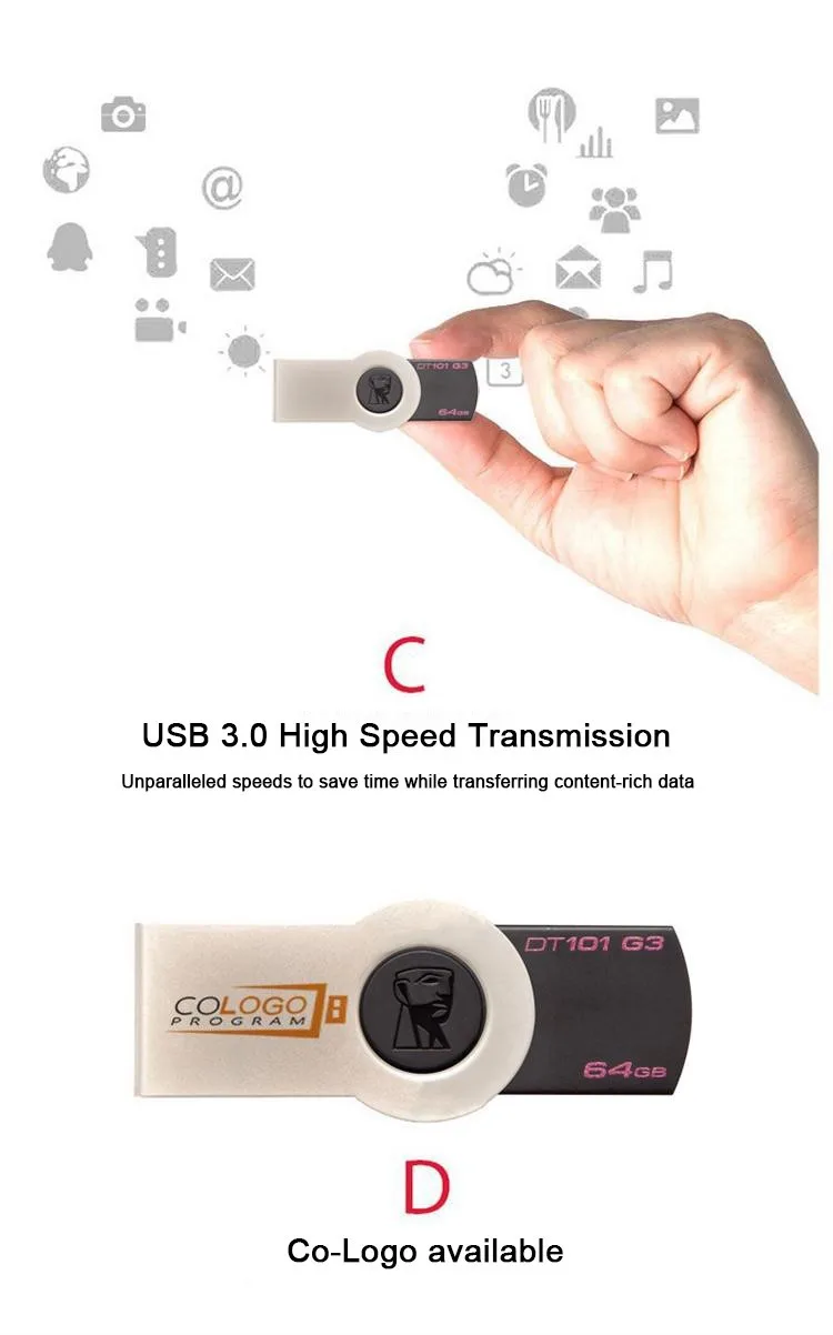 Kingston usb флеш-накопитель 32 Гб 128 ГБ флеш-накопитель Высокоскоростной USB 3,0 memoria usb флеш-накопитель карта памяти