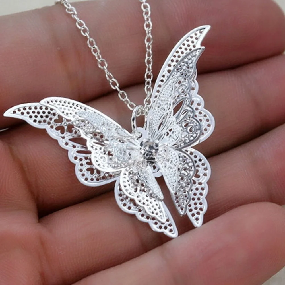 Download 1Pc 3 Layer 3D Crystal Rhinestone Silver Plated Butterfly ...