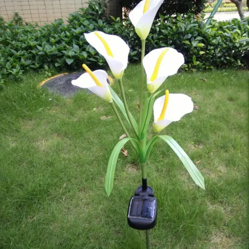 Hobbylan светодиодный светильник на солнечных батареях, меняющий цвет, цветы каллы лилии, садовые украшения, водонепроницаемый садовый