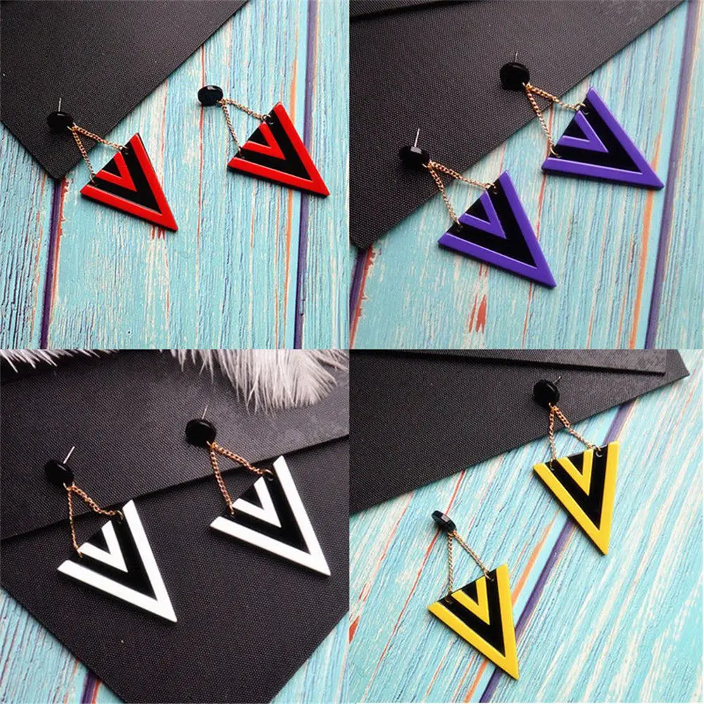 

Acrylic Triangle Geometric Dangle Earrings Charm Eardrop Earrings Stud For Women Statement Long Resin Dangle Earrings Jewellery