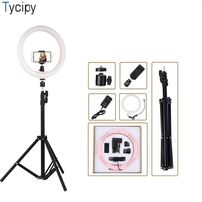 Кольцевой светодиодный светильник Tycipy 12 дюймов 2700 5500 к 24 Вт|Фотографическое