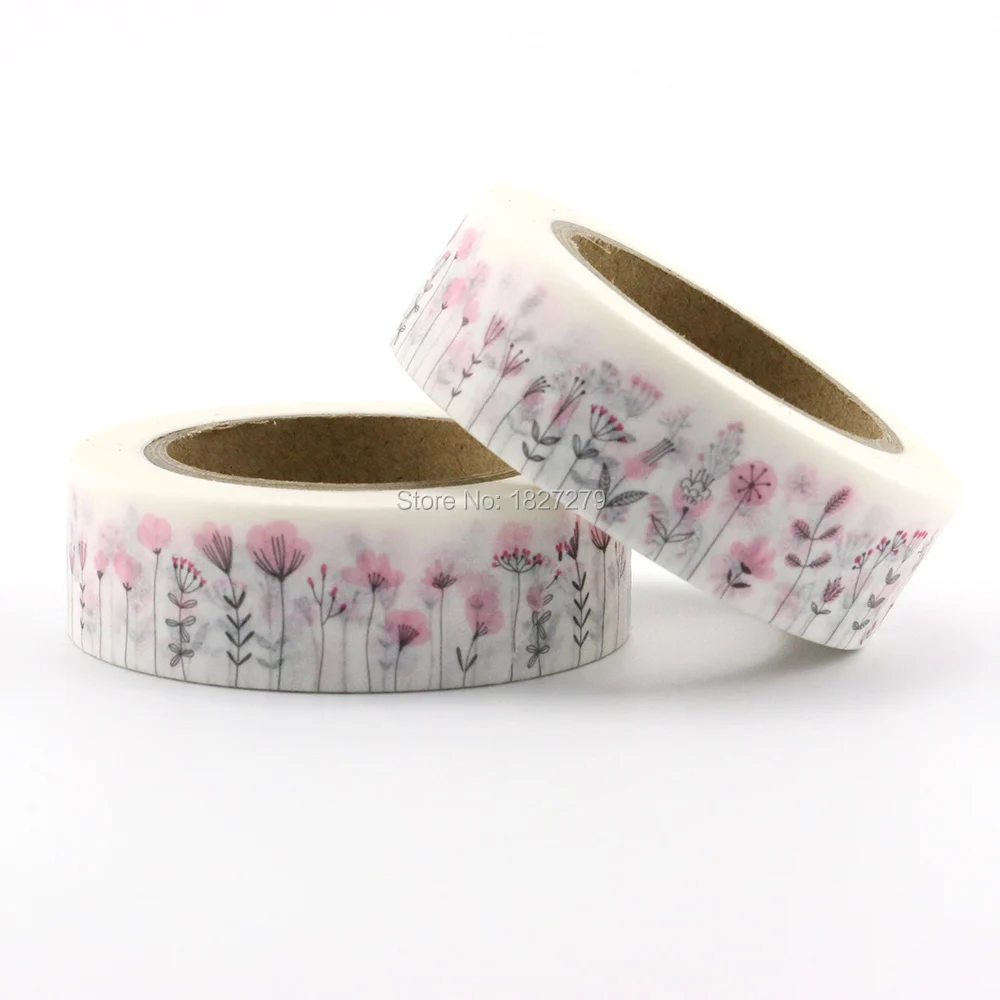 1pc DIY Japanese Paper Pink Flowers Washi Tape Paper Masking Tapes Adhesive Tapes Stickers Decorative Stationery Tape 1.5cm*10m 1pc DIY Japanese Paper Pink Flowers Washi Tape Paper Masking Tapes Adhesive Tapes Stickers Decorative Stationery Tape 1.5cm*10m