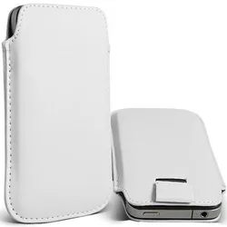 Universal Leather Pull Tab Phone Pouch Cover for 158X90mm (White)