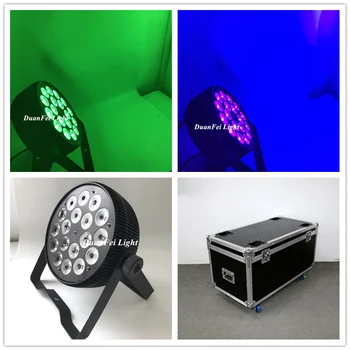 

(8pcs+Flycase) High quality powercon led par 18x18w rgbwa uv wash par can dmx512 colorful flat led par dj disco party used