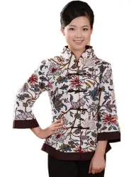 Шанхай история Новое поступление воротник-стойка Традиционный китайский Топы льняной Топ китайская льняная блузка китайская блузка