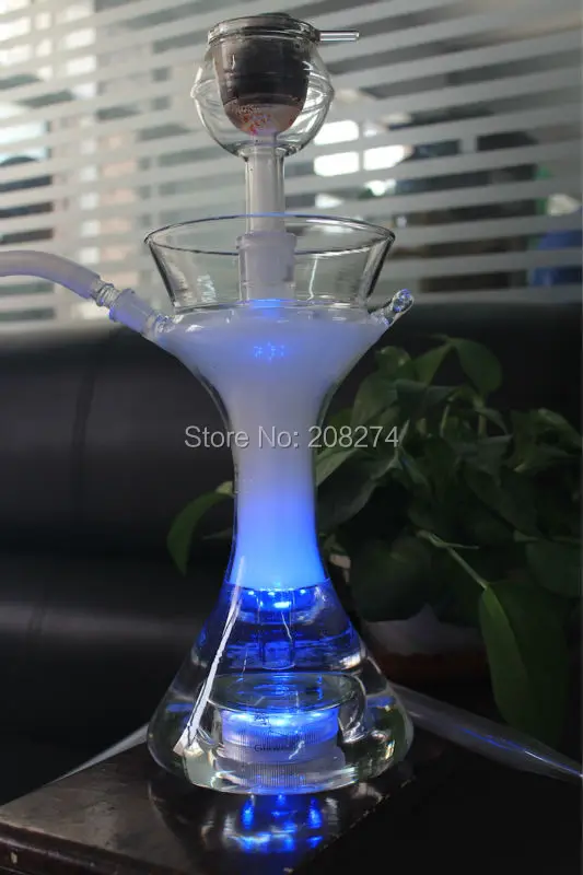 Smoker Small Vase Style Hookahs for Smoking Shishas Water Pipe With LED