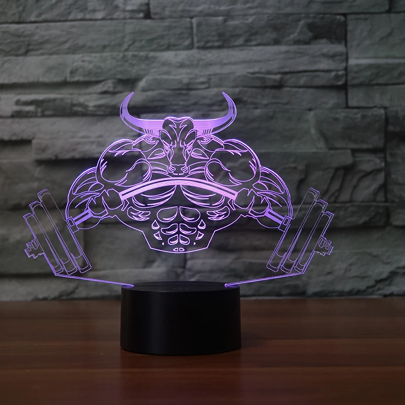 3d лампа для тяжелой атлетики демон 7 цветов Светодиодные ночные лампы детей