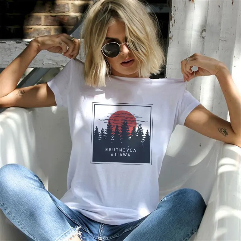 

Hipster Summer Korean Ulzzang Fashion Women's T-shirts 2019 Trend Style Environment Series Graphic Tee Causal Tops Tshirt Femme