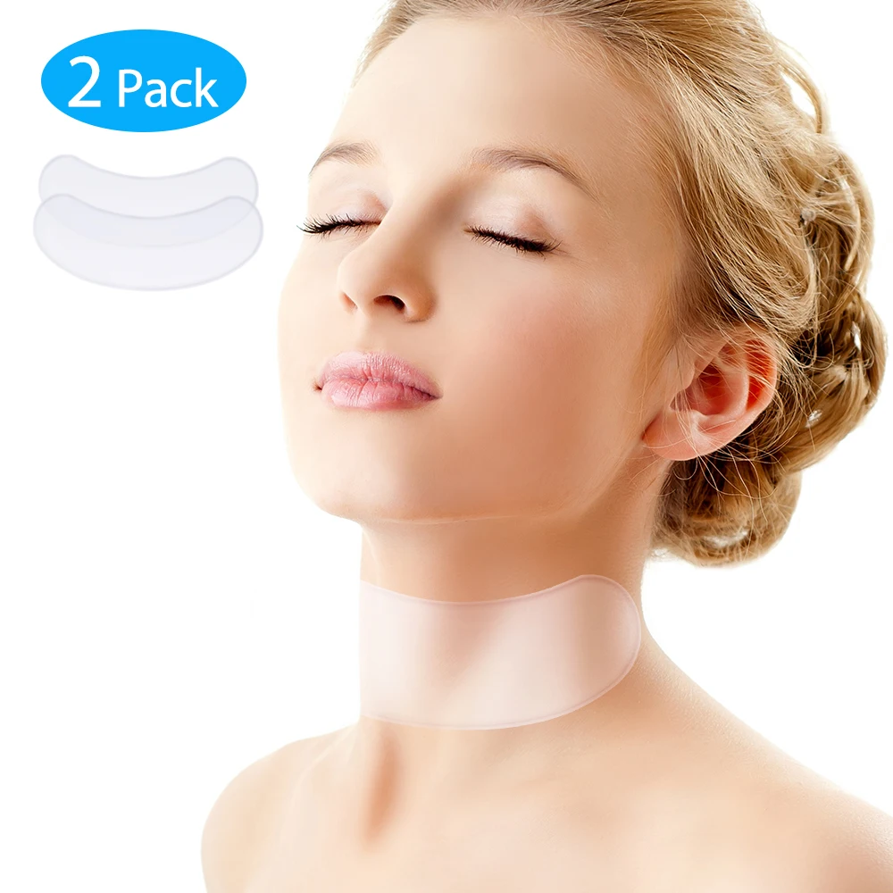 2pcs Silicone Anti Wrinkle Neck Pads Reusable Invisible Self Adhesive