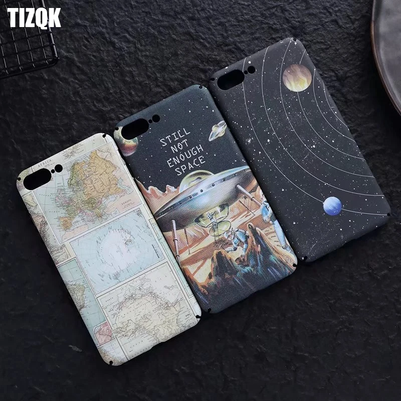 Tizqk мира Географические карты Телефон чехол для iPhone 7 6 6S 8 плюс Звезда Луна Pattern