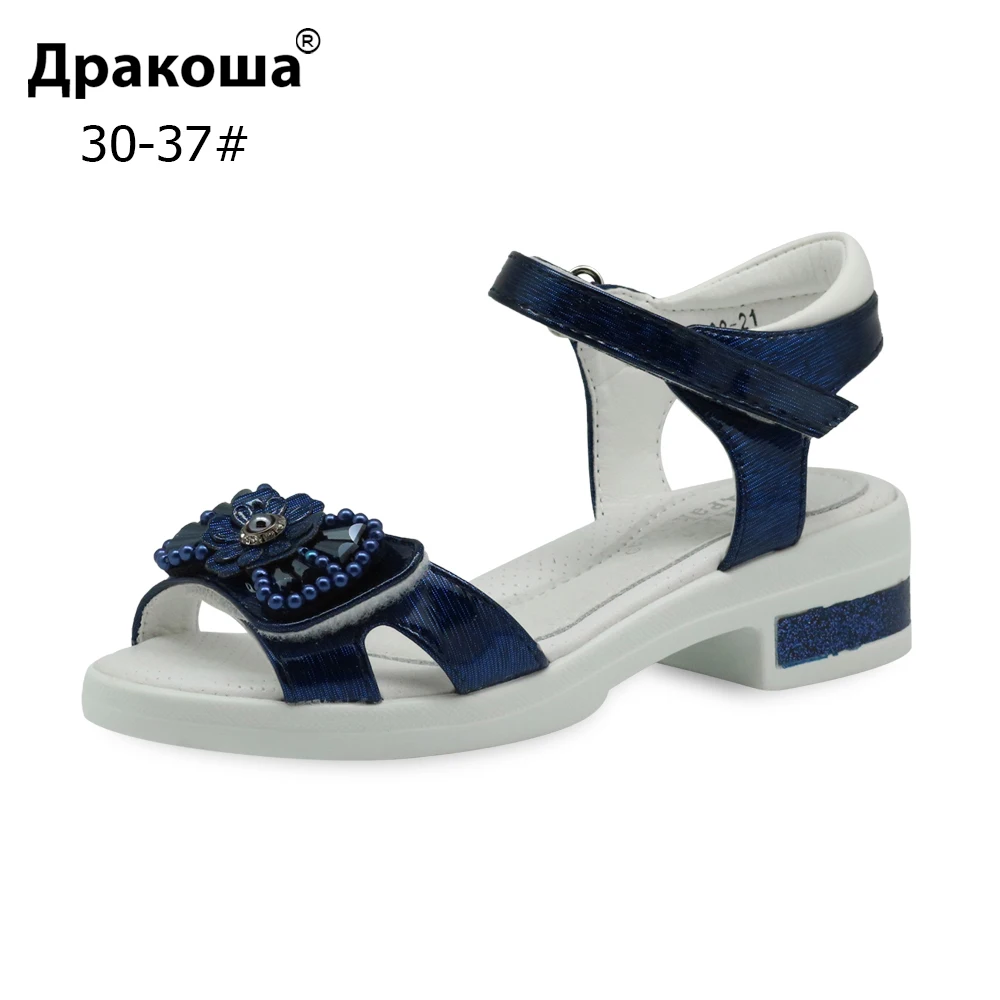 Apakowa Girls Espadrille Flatform Wedge Sandal Summer Open Toe Platform Sandals Color Black Size 12 Little Kid
