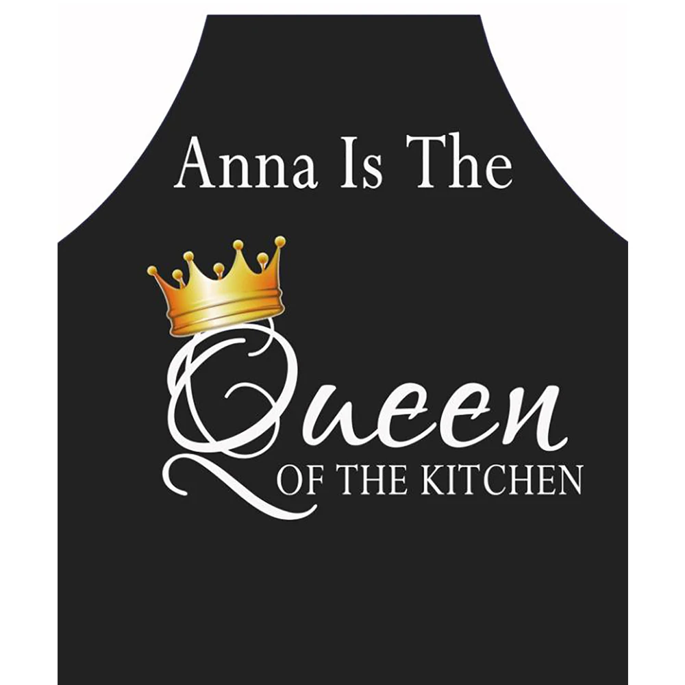 

Personalized Name Chef Aprons Anna Is The Queen Of The Kitcheen 29x34 Inch Sleeveless Restaurant Kitchen Bib Aprons