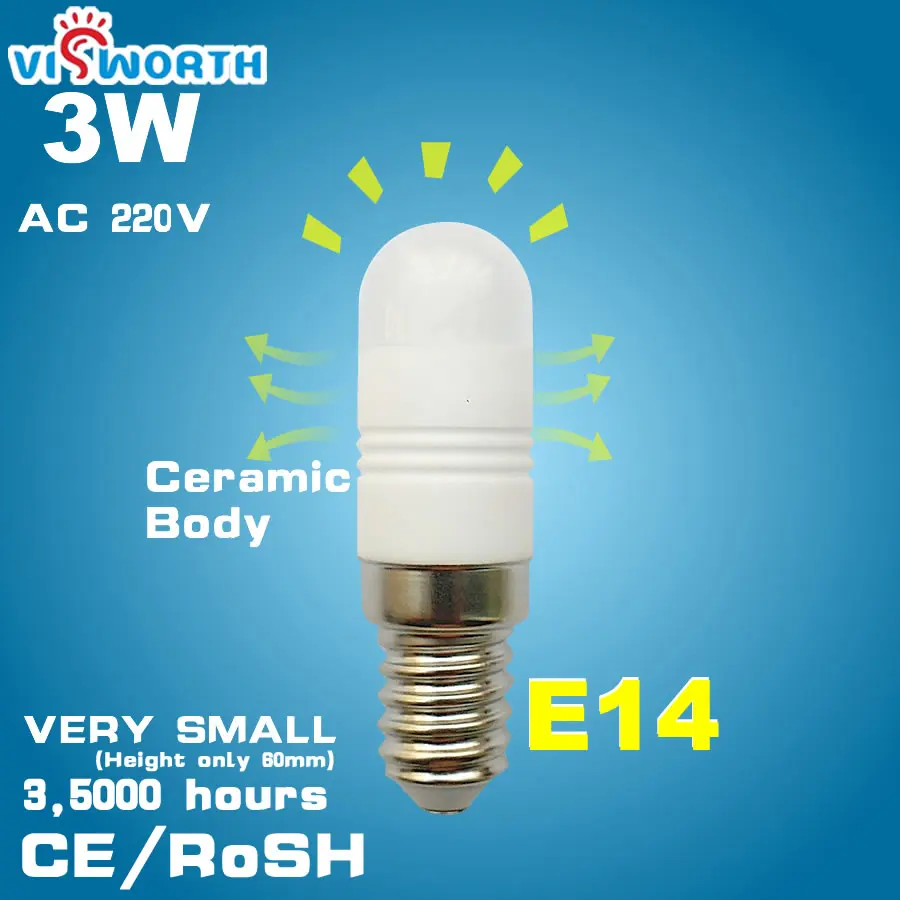 Image 3W Ceramic bulb beads Mini small high quality Crystal lamp led light led bulb 220v e14 bulb warm white cold white free shipping