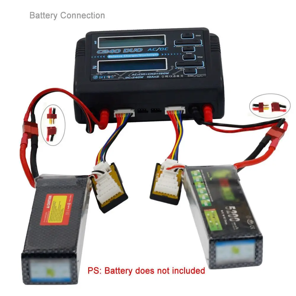 HTRC C240 DUO AC 150W DC 240W Dual Channel 10A RC Balance lipo battery Charger HTRC C240 DUO AC 150W DC 240W Dual Channel 10A RC Balance lipo battery Charger