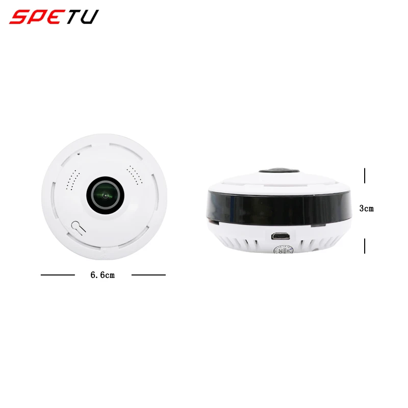 Spetu Panoramic Camera WiFi 360 Degree Full View Wireless Video IP Camera Wi-Fi HD 960P Smart home SD Card Slot Mini CCTV CAMER