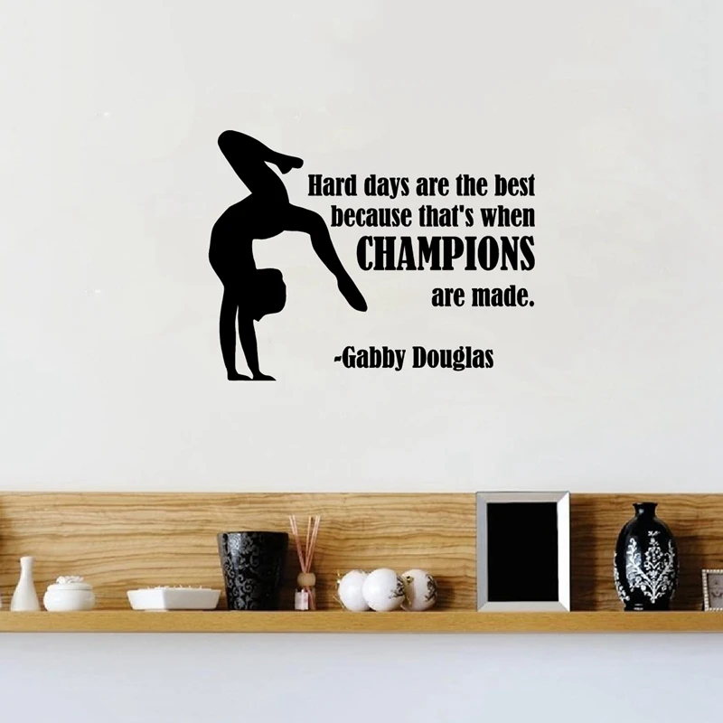 

Gabby Douglas Quote Gymnastic Decal Vinyl Wall Sticker Gymnast Girls Bedroom Art Decor