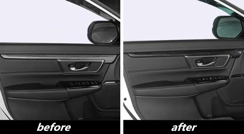 ABS хром/углеродное волокно/персиковое дерево зерна двери Внутренняя Рамка отделка панель для автостайлинга для Honda CRV Accessories аксессуары