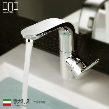 

Basin Faucets Solid Brass Single Handle Cold Hot Water Tap White 360 Degree Rotation Bathroom Sink Faucet Deck Mounted YD-770