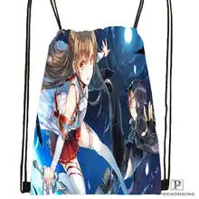Изготовленная на заказ kirito-sword-art@ 2 походная сумка на шнурке для мужчин и женщин милый рюкзак для детей(черная спинка) 31x40 см#20180611-03-151