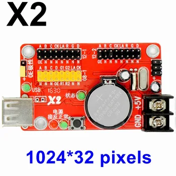 

Kaler X2 USB led controller 1024*32 pixels P10 dispaly single/dual color LED screen control card support text,graphic,clock