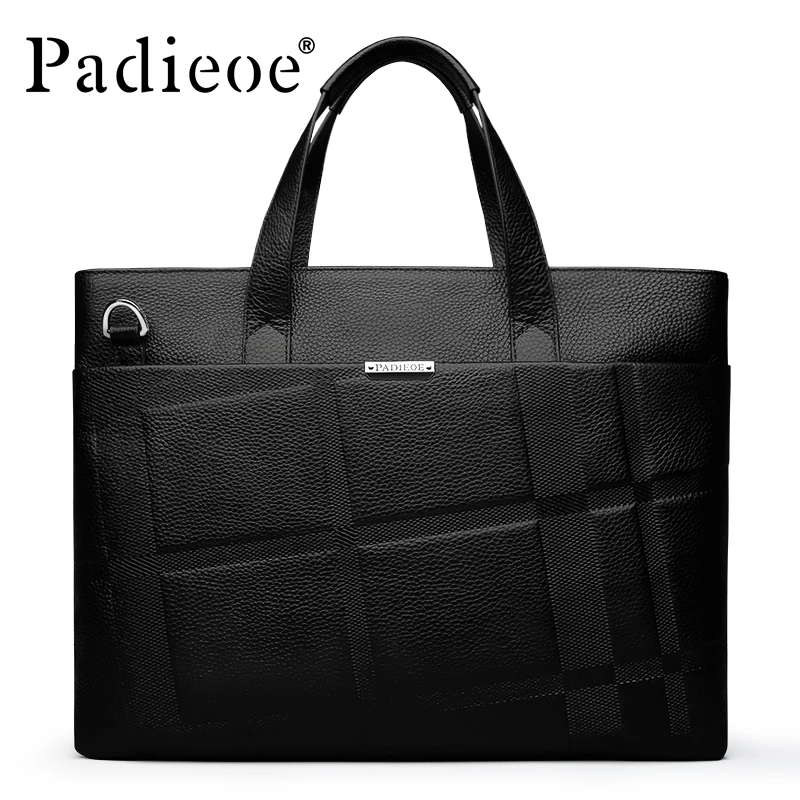 Padieoe 2016 جديد وصول رجل حقيبة أزياء حقيقية الجلود حقيبة لابتوب الذكور الفاخرة العلامة التجارية الرجال حقيبة أعمال