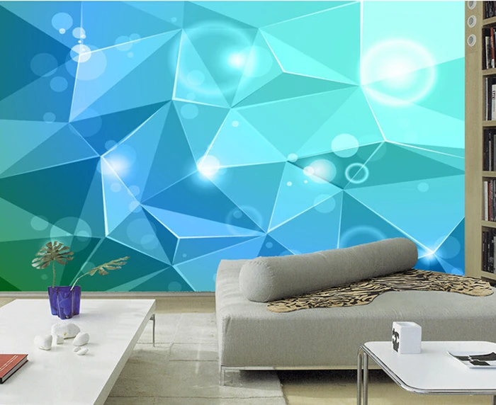 Us 300 Personalizzato Carta Da Parati 3d 3d Fantasia Verde Geometria Grafica Murale Per La Camera Da Letto Soggiorno Tv Sfondo Vinile Papel De