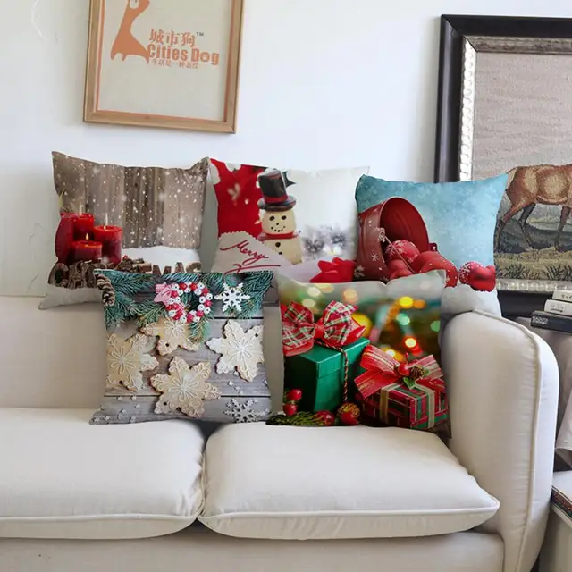 2018 Coperture per Cuscini 45*45 Di Natale di Stampa Tintura Divano Letto Comple 2018 Coperture per Cuscini 45*45 Di Natale di Stampa Tintura Divano Letto Comple