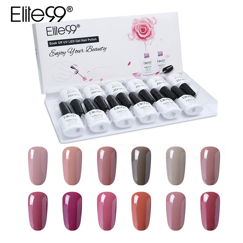 Elite99 10ml Nail Gel Varnish 12 Pieces/lot Semi Permanent Nail Polishes Gel With Gift Box Long Lasting Nail Art Manicure Gel